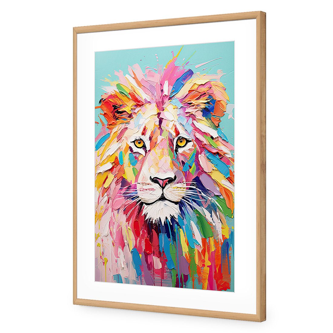 Pastel Painted Lion - Wall Art Designs - WH_1264_AR_V WAD_AP - 030 - MAT_45x30_S - 2538 - OAK