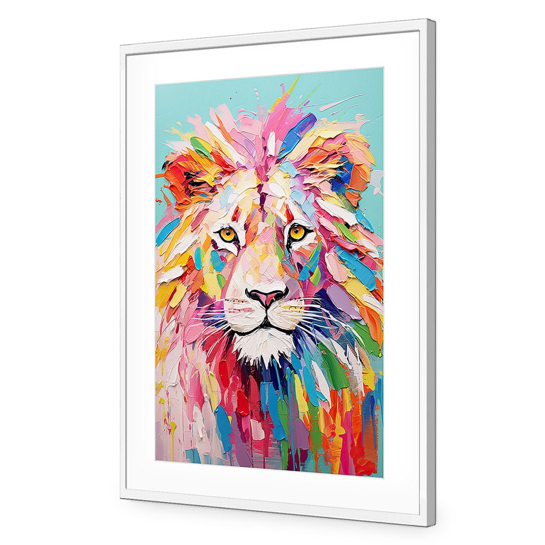 Pastel Painted Lion - Wall Art Designs - WH_1264_AR_V WAD_AP - 030 - MAT_45x30_S - 2538 - WHT