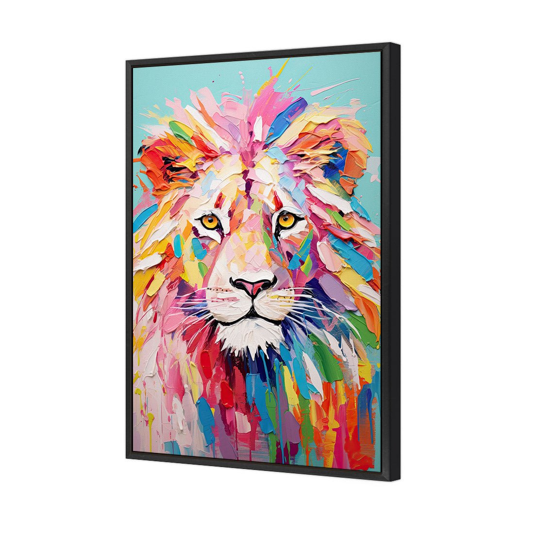 Pastel Painted Lion - Wall Art Designs - WH_1264_AR_V WAD_CP - MPY - 260 - M - S - S_45x30_S - 1550 - BLK