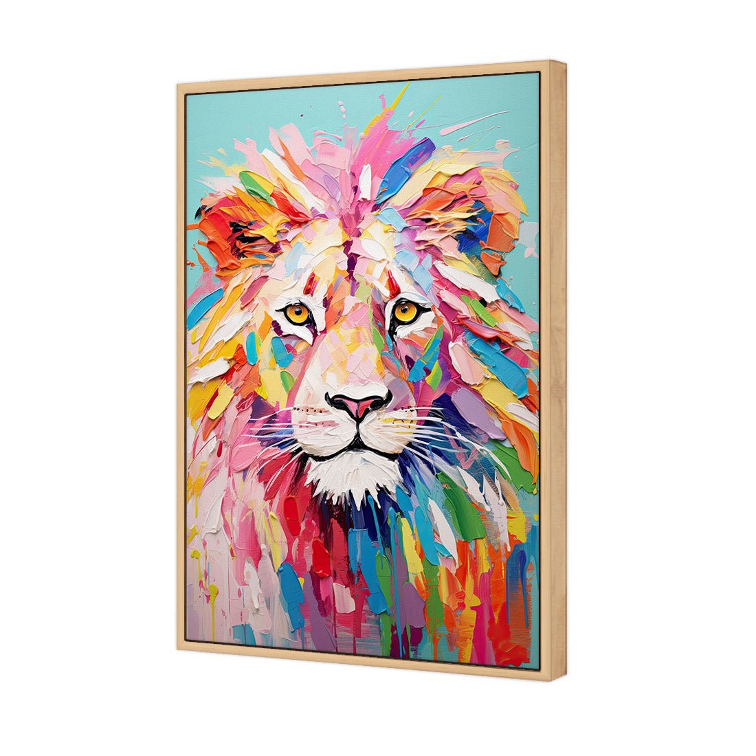 Pastel Painted Lion - Wall Art Designs - WH_1264_AR_V WAD_CP - MPY - 260 - M - S - S_45x30_S - 1550 - OAK