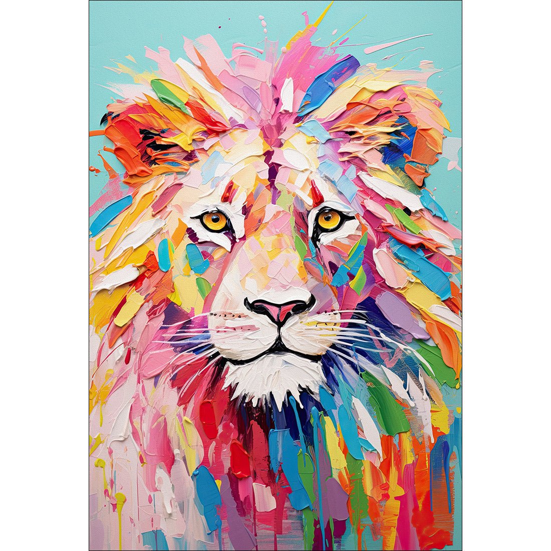 Pastel Painted Lion - Wall Art Designs - WH_1264_AR_V WAD_CP - MPY - 260 - M - S - S_45x30_NONE