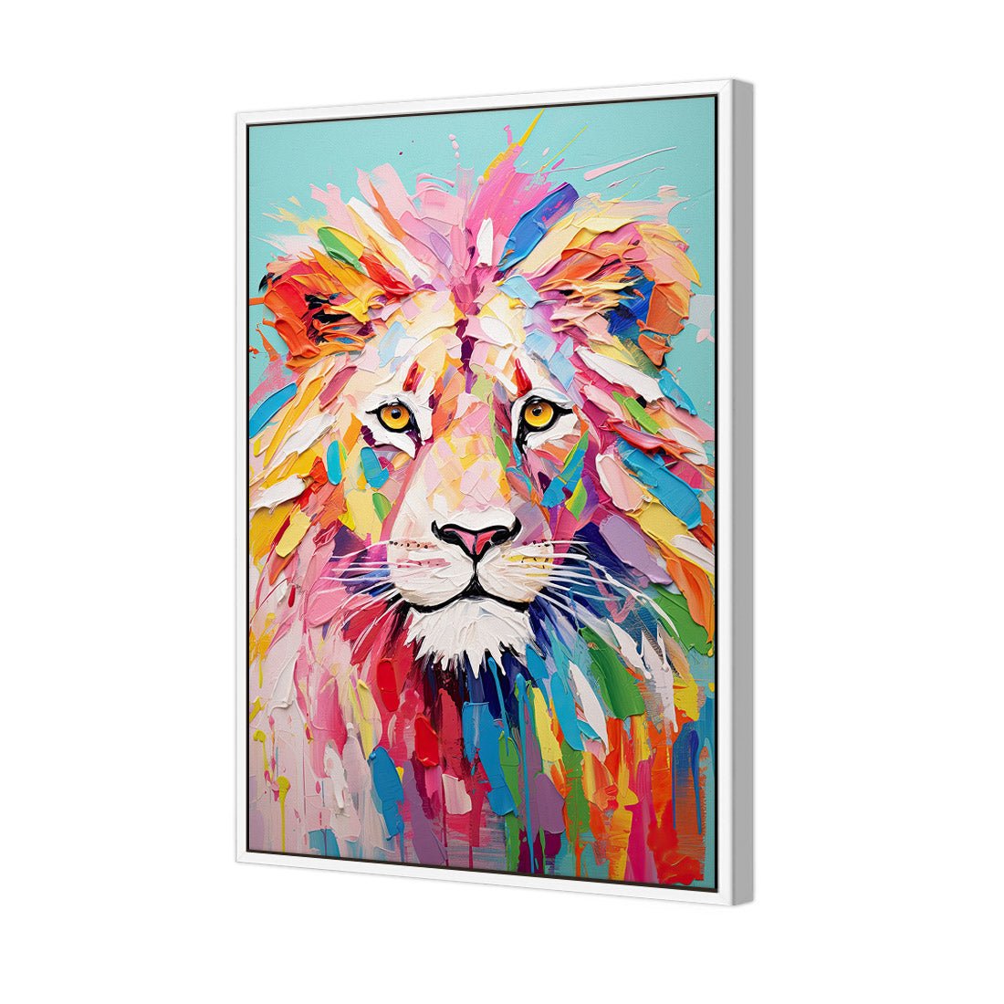 Pastel Painted Lion - Wall Art Designs - WH_1264_AR_V WAD_CP - MPY - 260 - M - S - S_45x30_S - 1550 - WHT