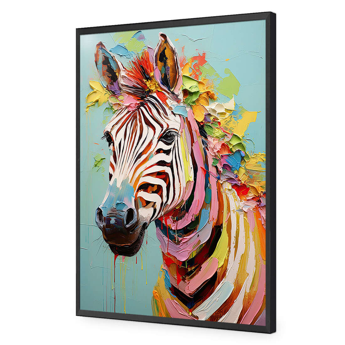 Pastel Painted Zebra - Wall Art Designs - WH_1265_AR_V WAD_AP - 030 - EDG_45x30_S - 2538 - BLK