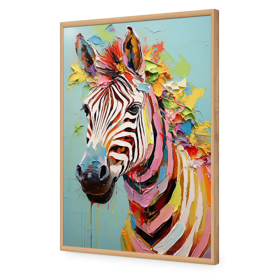 Pastel Painted Zebra - Wall Art Designs - WH_1265_AR_V WAD_AP - 030 - EDG_45x30_S - 2538 - OAK