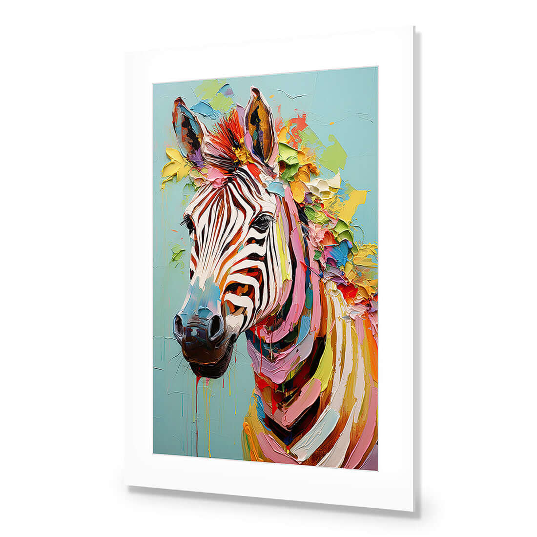 Pastel Painted Zebra - Wall Art Designs - WH_1265_AR_V WAD_AP - 030 - MAT_45x30_NONE