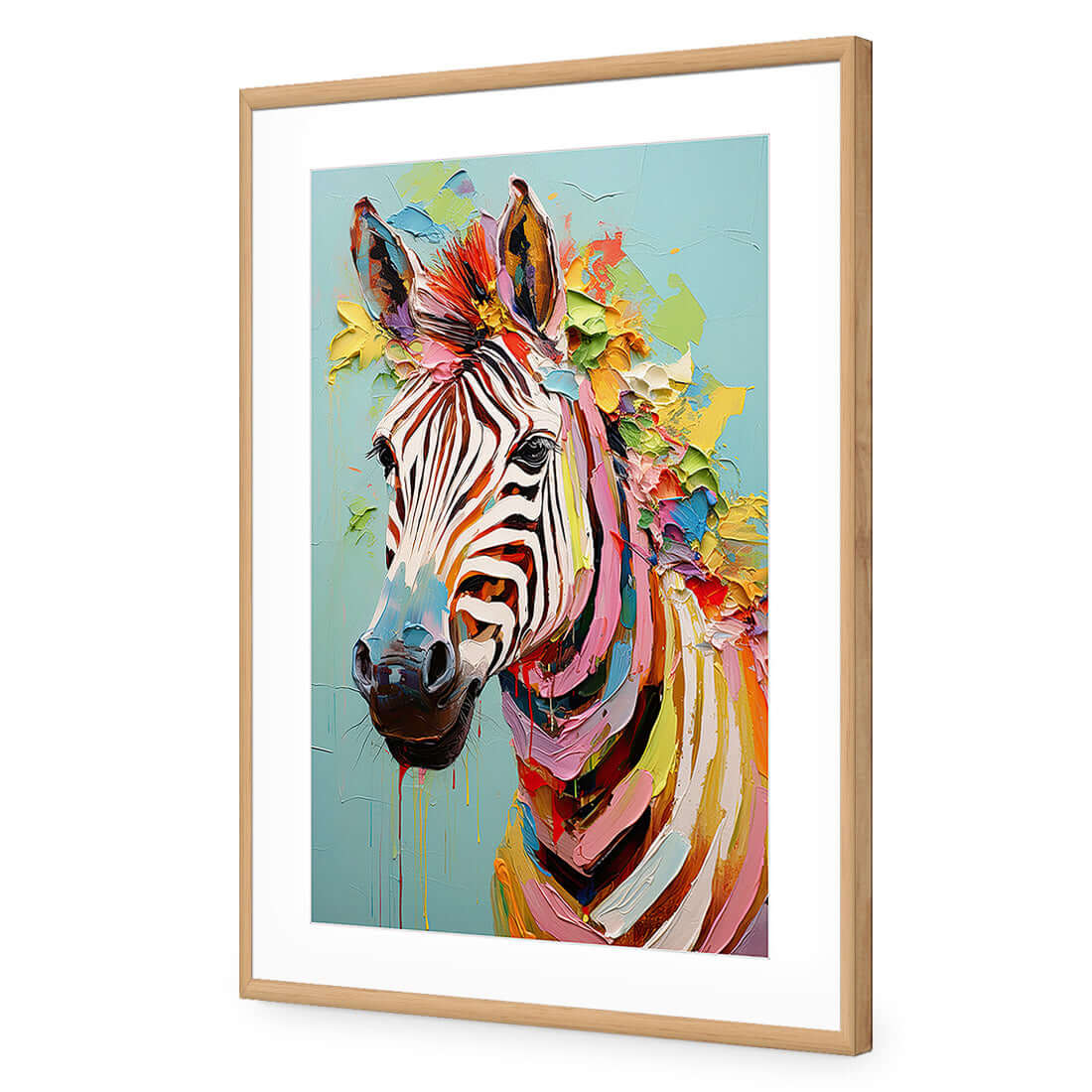 Pastel Painted Zebra - Wall Art Designs - WH_1265_AR_V WAD_AP - 030 - MAT_45x30_S - 2538 - OAK