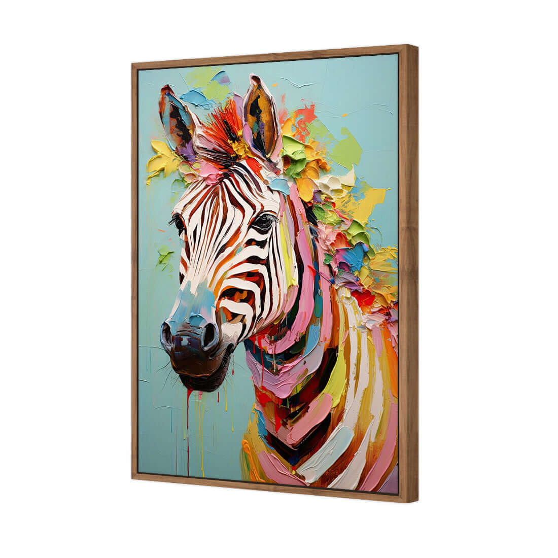 Pastel Painted Zebra - Wall Art Designs - WH_1265_AR_V WAD_CP - MPY - 260 - M - S - S_45x30_S - 1550 - NAT