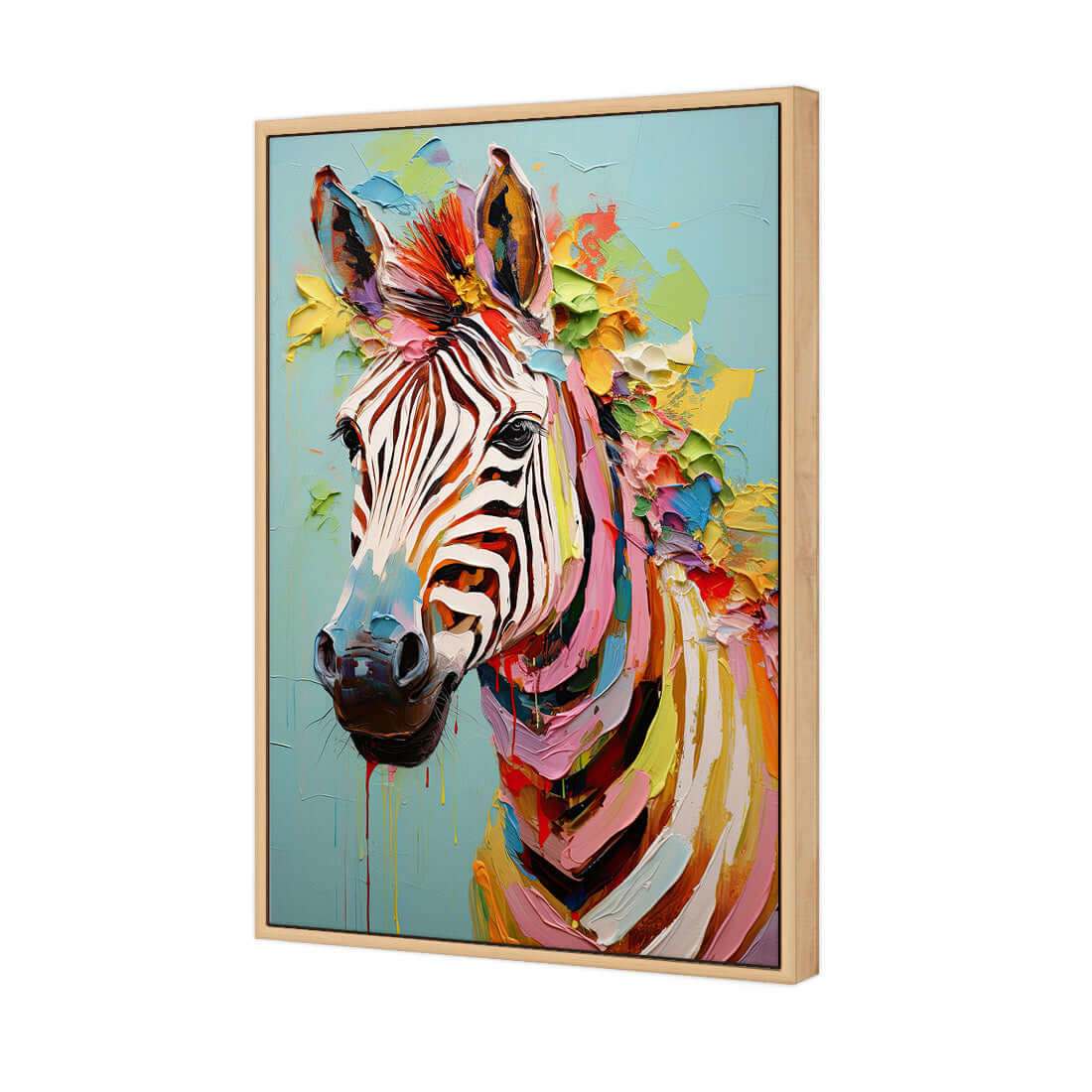 Pastel Painted Zebra - Wall Art Designs - WH_1265_AR_V WAD_CP - MPY - 260 - M - S - S_45x30_S - 1550 - OAK