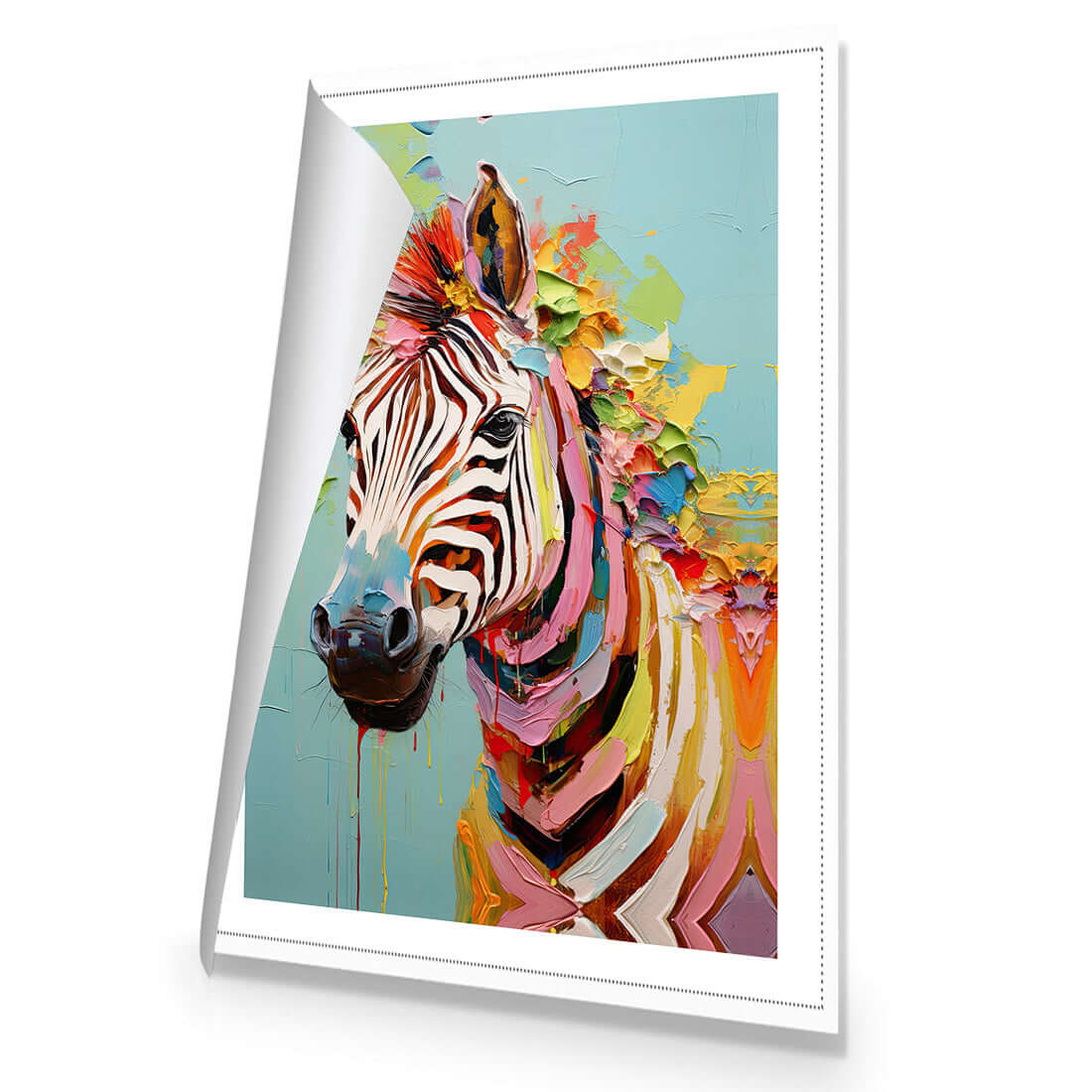 Pastel Painted Zebra - Wall Art Designs - WH_1265_AR_V WAD_CP - MPY - 260 - M - R_45x30_NONE