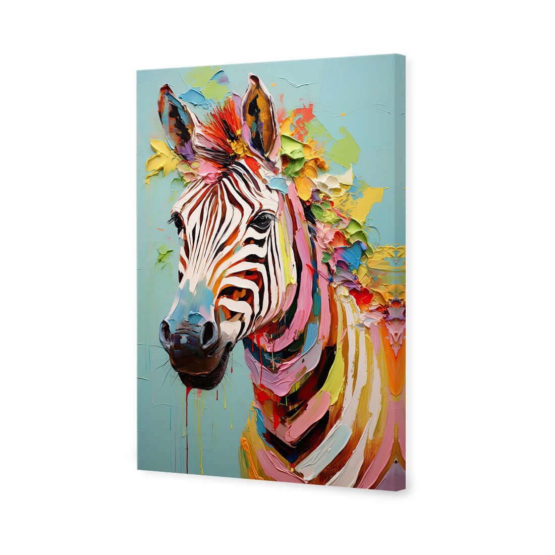 Pastel Painted Zebra - Wall Art Designs - WH_1265_AR_V WAD_CP - MPY - 260 - M - S - S_45x30_NONE