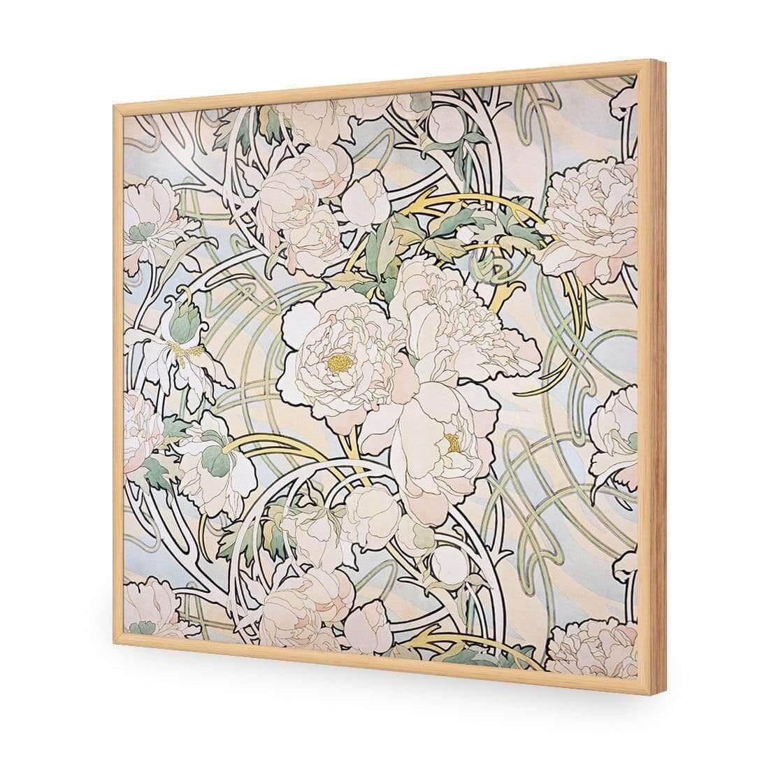 Peonies by Alphonse Mucha - Wall Art Designs - 4098_AS_Q WAD_AP - 030 - EDG_37x37_S - 2538 - OAK