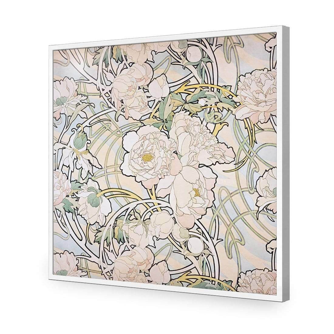 Peonies by Alphonse Mucha - Wall Art Designs - 4098_AS_Q WAD_AP - 030 - EDG_37x37_S - 2538 - WHT