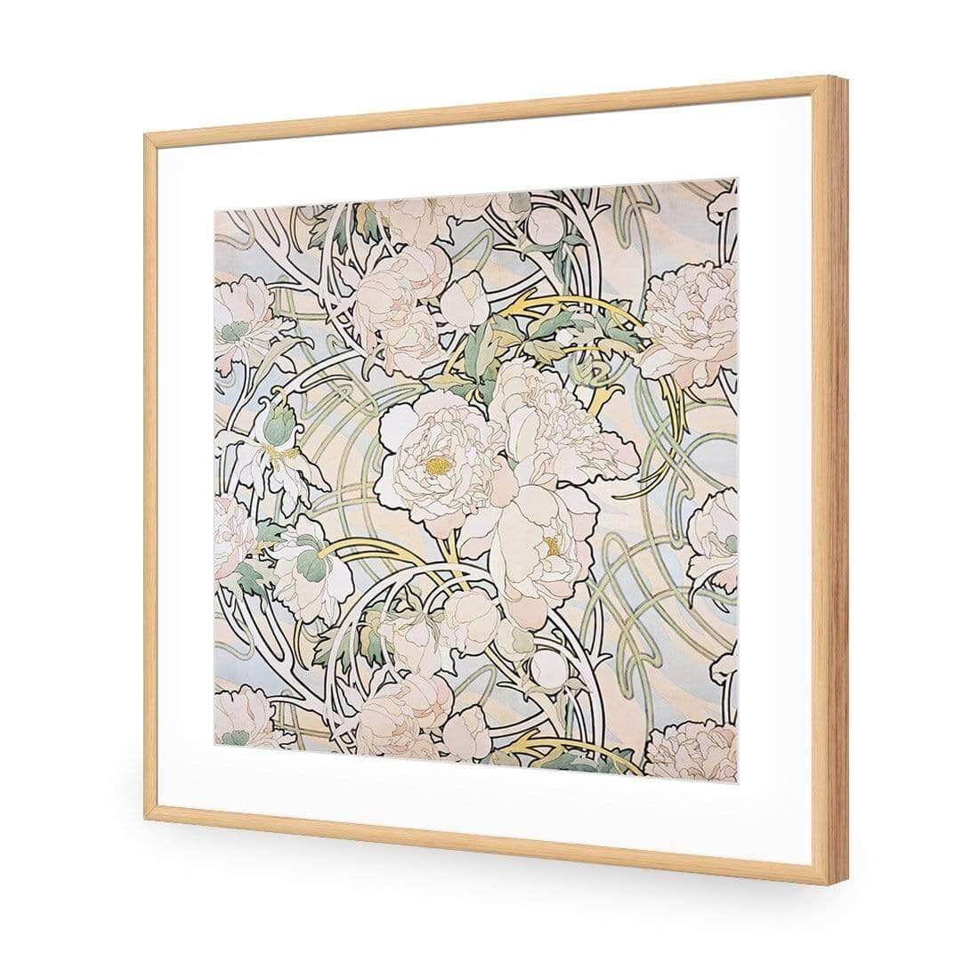 Peonies by Alphonse Mucha - Wall Art Designs - 4098_AS_Q WAD_AP - 030 - MAT_37x37_S - 2538 - OAK