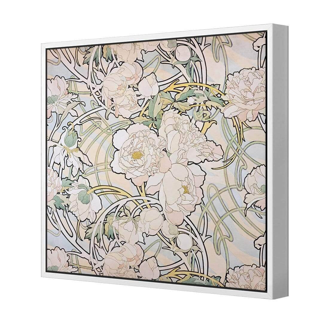 Peonies by Alphonse Mucha - Wall Art Designs - 4098_AS_Q WAD_CP - MPY - 260 - M - S - S_37x37_S - 1550 - WHT