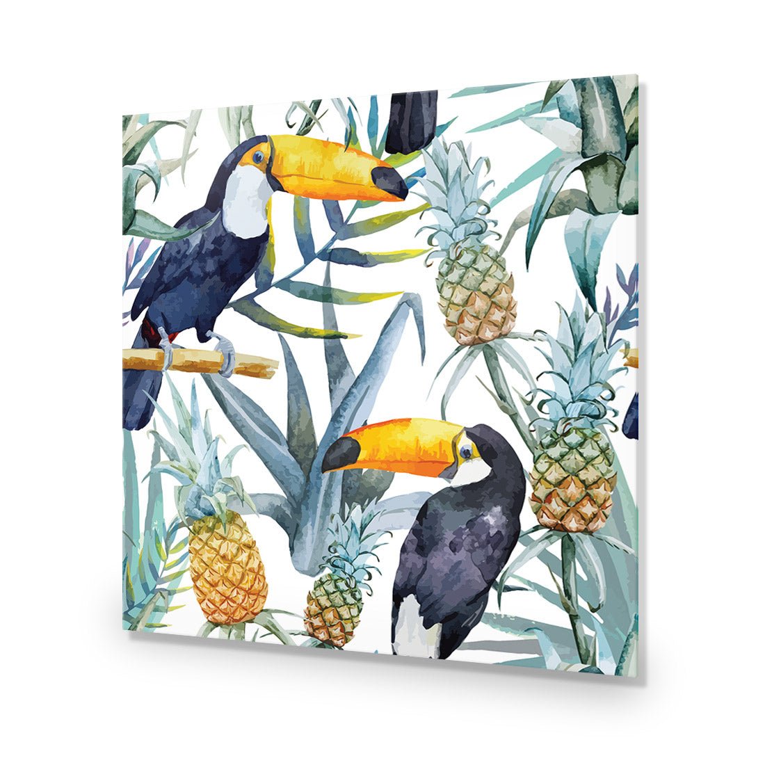 Pineapple Toucans (square) - Wall Art Designs - 2416_AS_Q WAD_AP - 030 - EDG_37x37_NONE