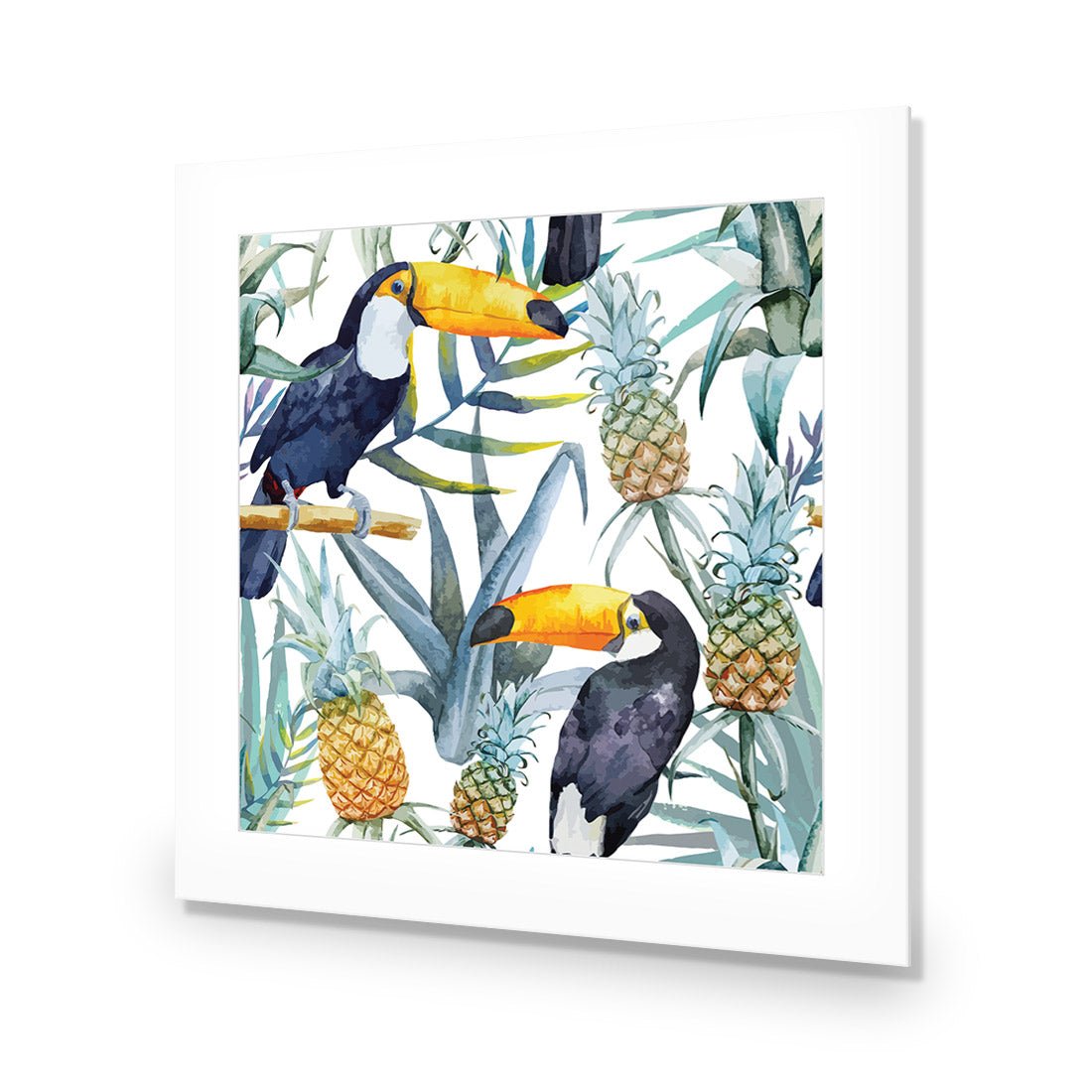 Pineapple Toucans (square) - Wall Art Designs - 2416_AS_Q WAD_AP - 030 - MAT_37x37_NONE