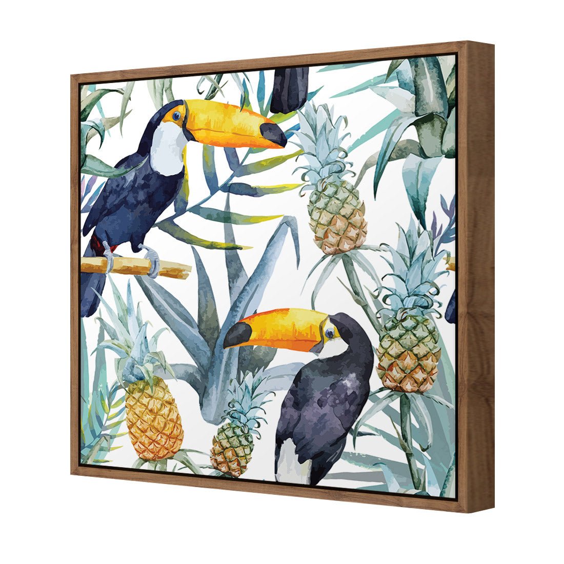 Pineapple Toucans (square) - Wall Art Designs - 2416_AS_Q WAD_CP - MPY - 260 - M - S - S_37x37_S - 1550 - NAT