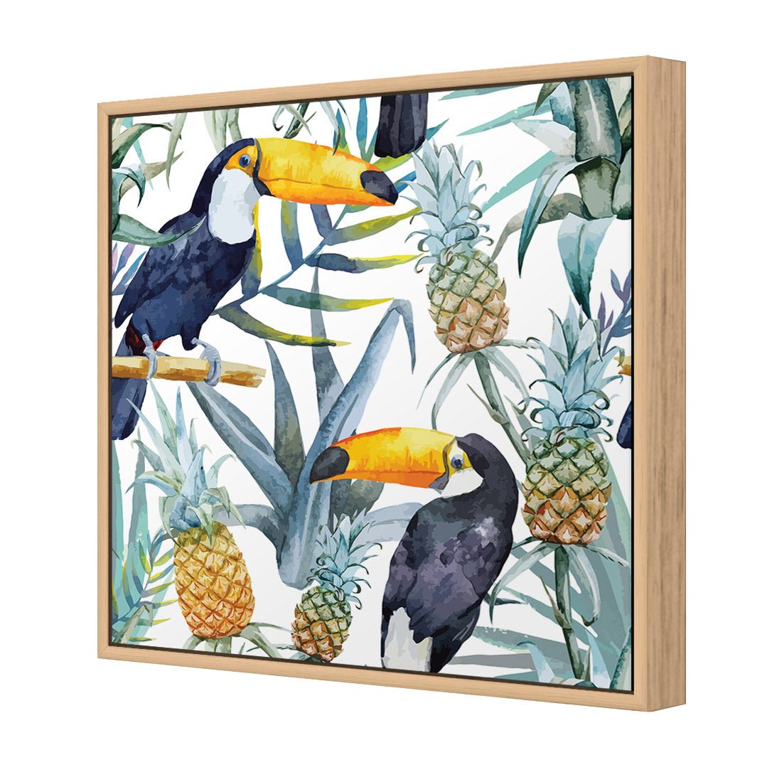 Pineapple Toucans (square) - Wall Art Designs - 2416_AS_Q WAD_CP - MPY - 260 - M - S - S_37x37_S - 1550 - OAK