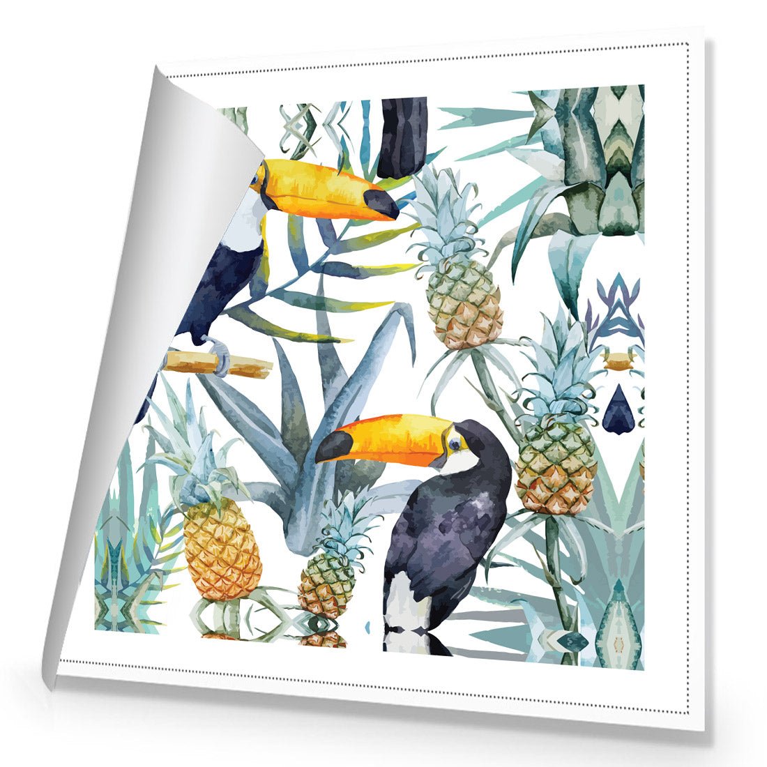 Pineapple Toucans (square) - Wall Art Designs - 2416_AS_Q WAD_CP - MPY - 260 - M - R_37x37_NONE