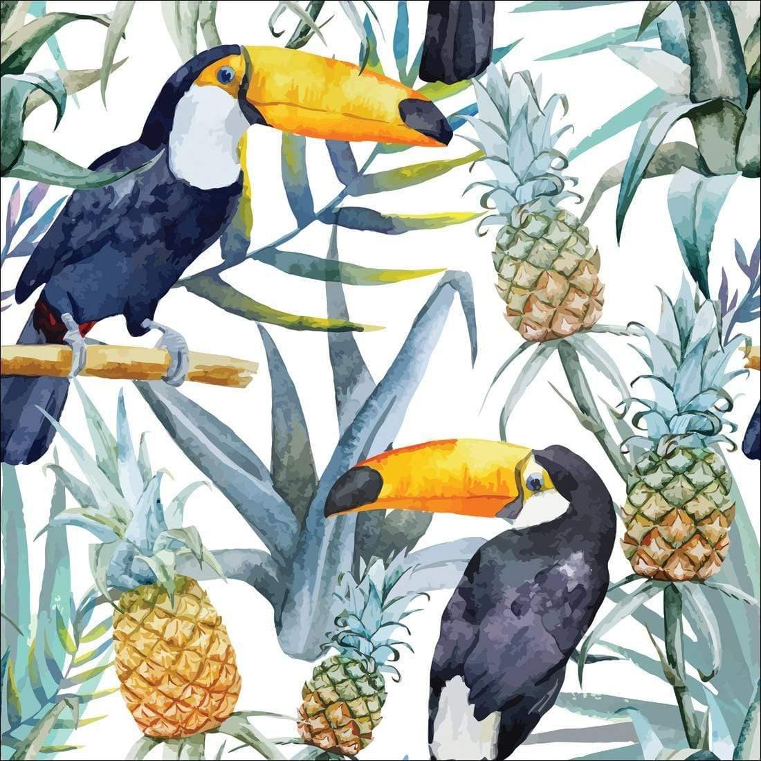 Pineapple Toucans (square) - Wall Art Designs - 2416_AS_Q WAD_CP - MPY - 260 - M - S - S_37x37_NONE