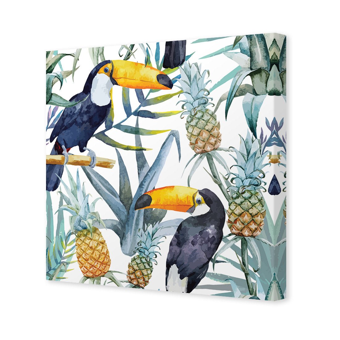 Pineapple Toucans (square) - Wall Art Designs - 2416_AS_Q WAD_CP - MPY - 260 - M - S - S_37x37_NONE