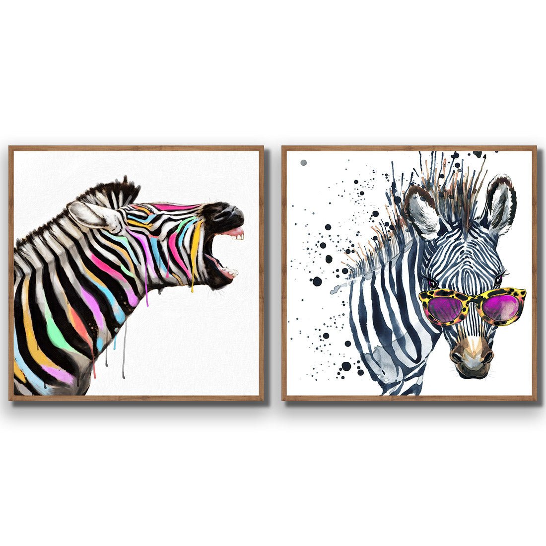 Pop Zebra Perfect Pair - Wall Art Designs - SET2_5032_AS_Q WAD_AP - 030 - EDG_37x37_S - 2538 - NAT