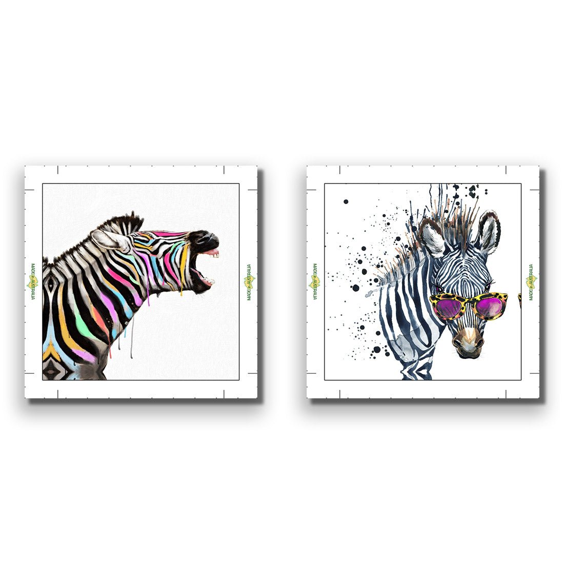 Pop Zebra Perfect Pair - Wall Art Designs - SET2_5032_AS_Q WAD_CP - MPY - 260 - M - R_37x37_NONE