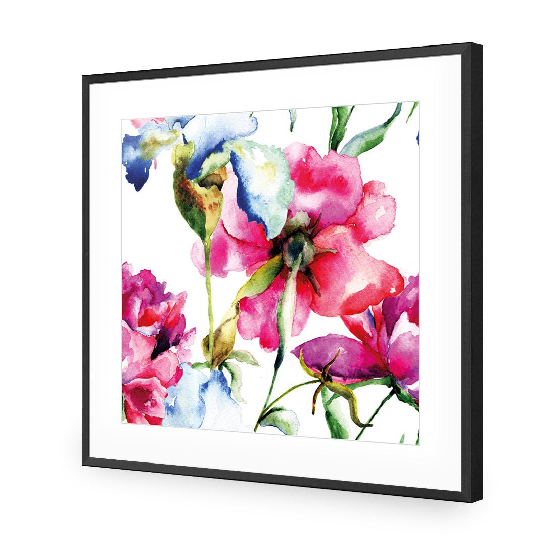 Poppies and Irises (square) - Wall Art Designs - 2197_AS_Q WAD_AP - 030 - MAT_37x37_S - 2538 - BLK