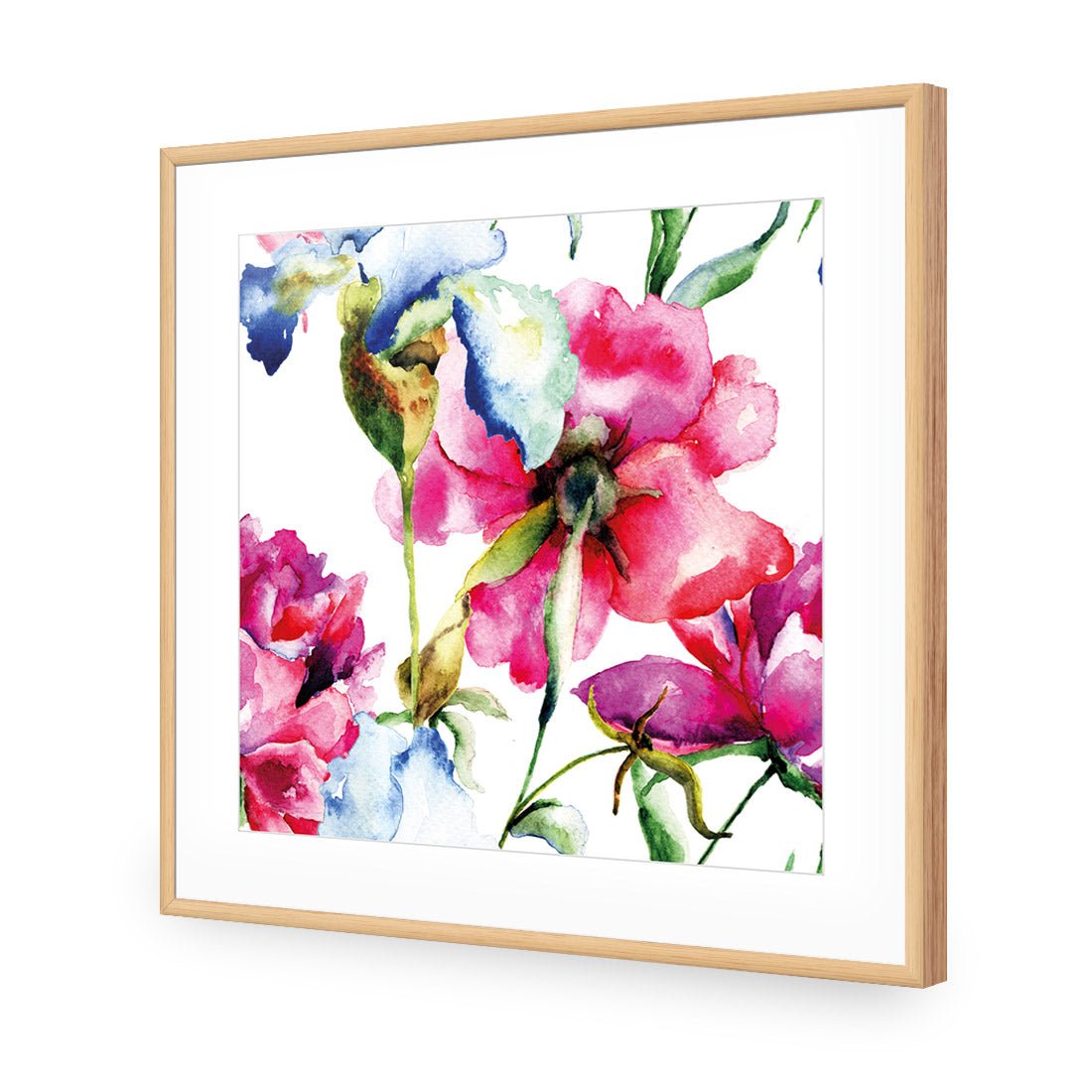 Poppies and Irises (square) - Wall Art Designs - 2197_AS_Q WAD_AP - 030 - MAT_37x37_S - 2538 - OAK