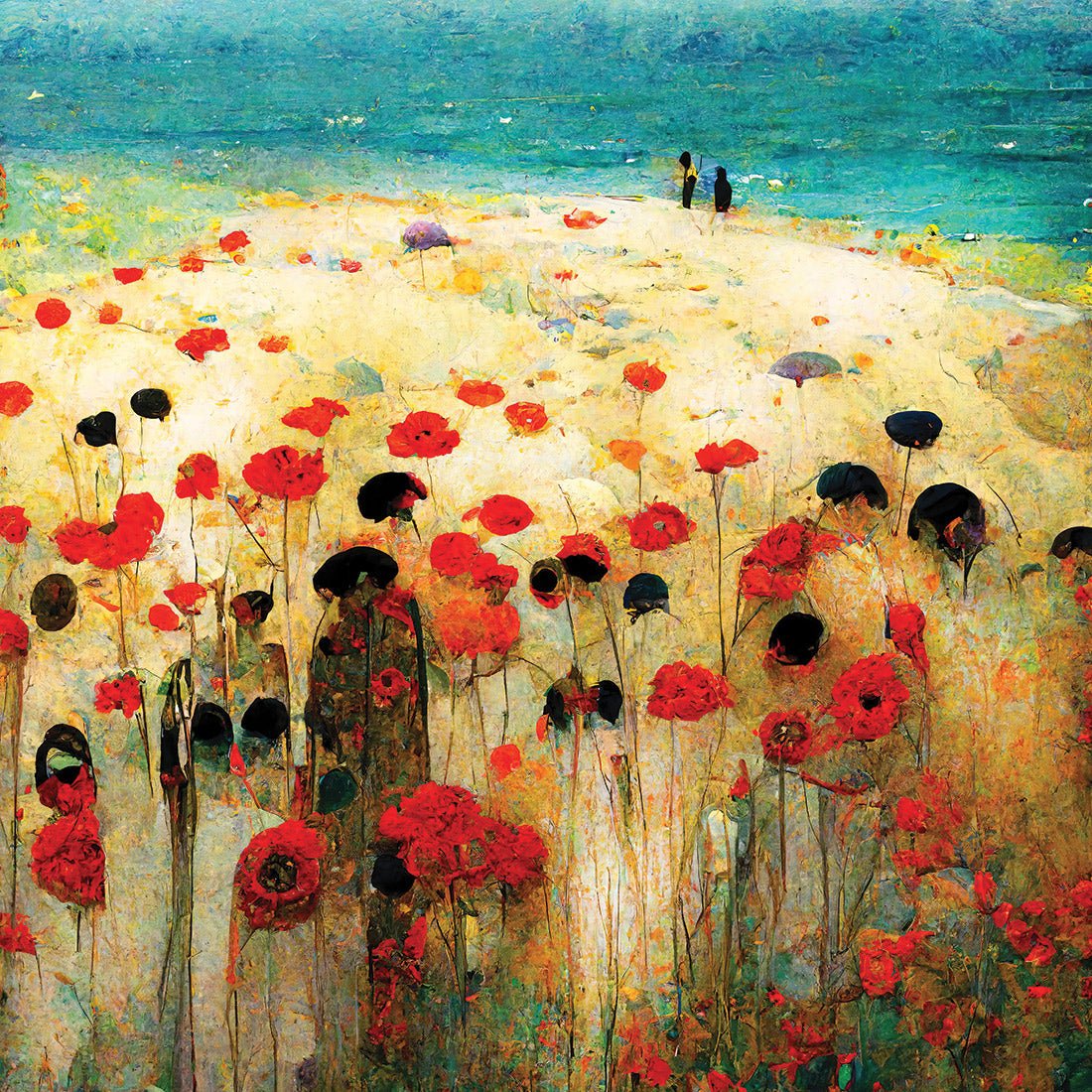 Poppies on the Beach - Wall Art Designs - WB_100002_AS_Q WAD_CP - MPY - 260 - M - S - S_37x37_NONE
