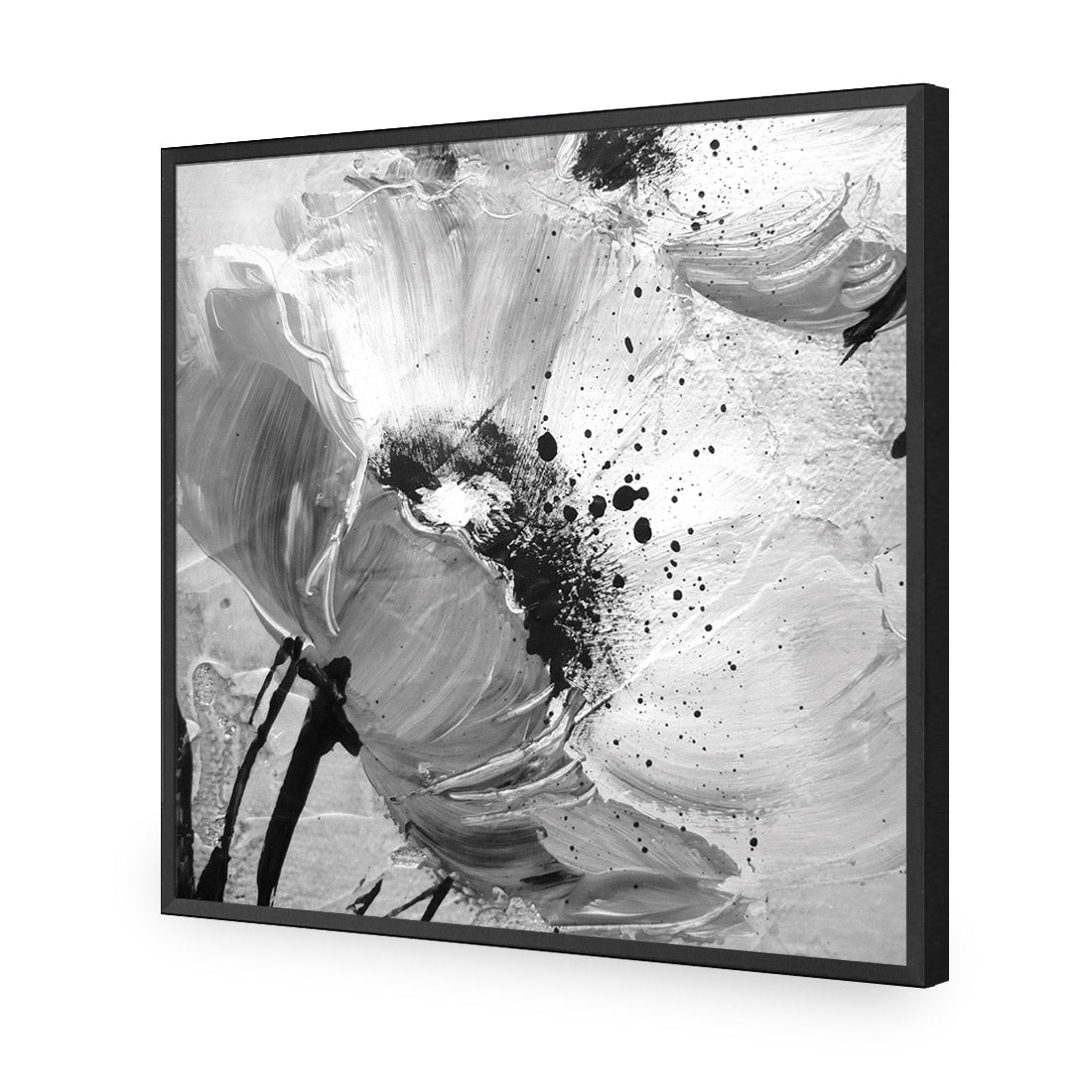 Poppy Art, Black and White (Square) - Wall Art Designs - 1227_BS_Q WAD_AP - 030 - EDG_37x37_S - 2538 - BLK