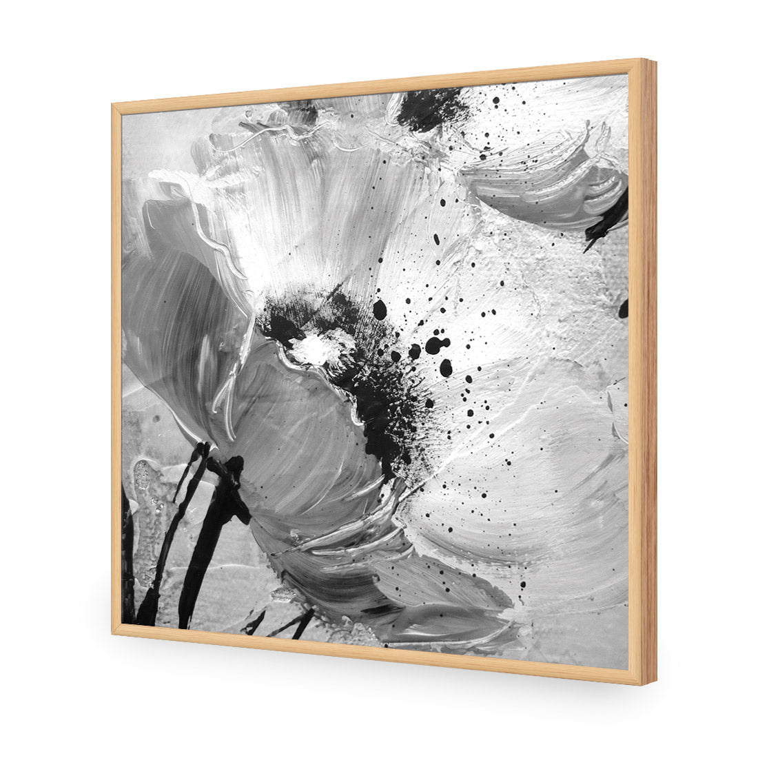 Poppy Art, Black and White (Square) - Wall Art Designs - 1227_BS_Q WAD_AP - 030 - EDG_37x37_S - 2538 - OAK