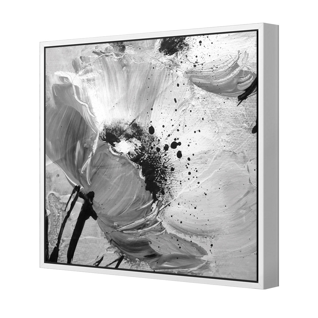 Poppy Art, Black and White (Square) - Wall Art Designs - 1227_BS_Q WAD_CP - MPY - 260 - M - S - S_37x37_S - 1550 - WHT