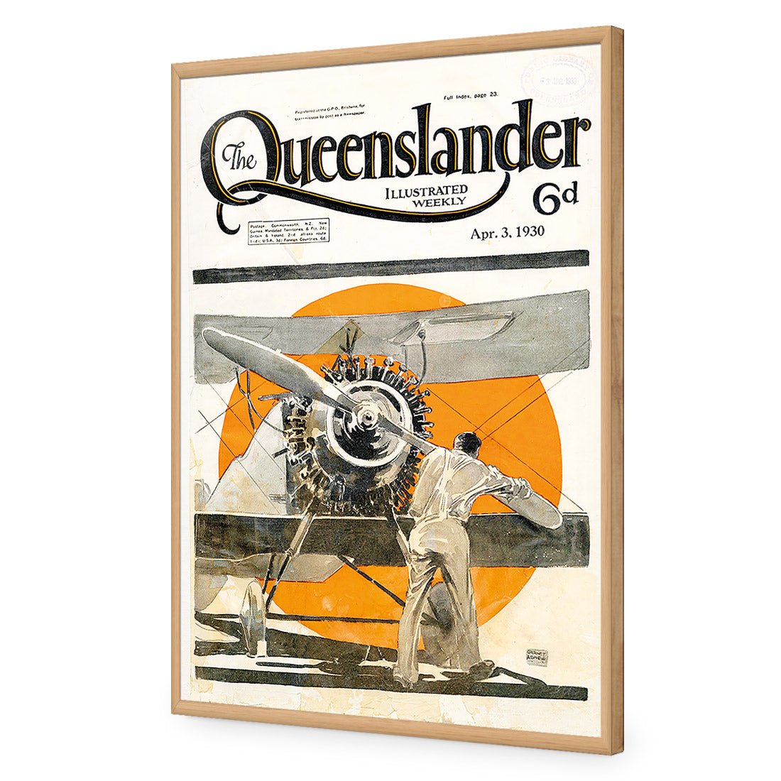 Queenslander Airplane 1930 - Wall Art Designs - 1653_AR_V WAD_AP - 030 - EDG_45x30_S - 2538 - OAK