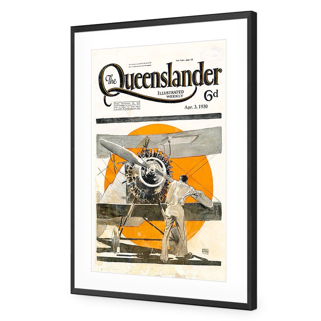 Queenslander Airplane 1930 - Wall Art Designs - 1653_AR_V WAD_AP - 030 - MAT_45x30_S - 2538 - BLK