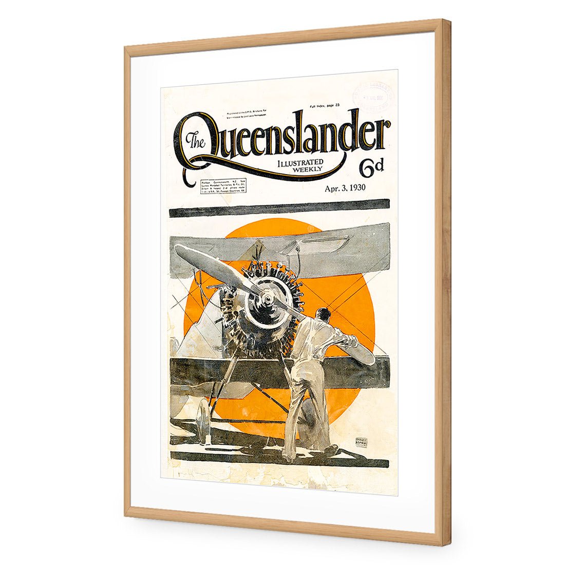 Queenslander Airplane 1930 - Wall Art Designs - 1653_AR_V WAD_AP - 030 - MAT_45x30_S - 2538 - OAK