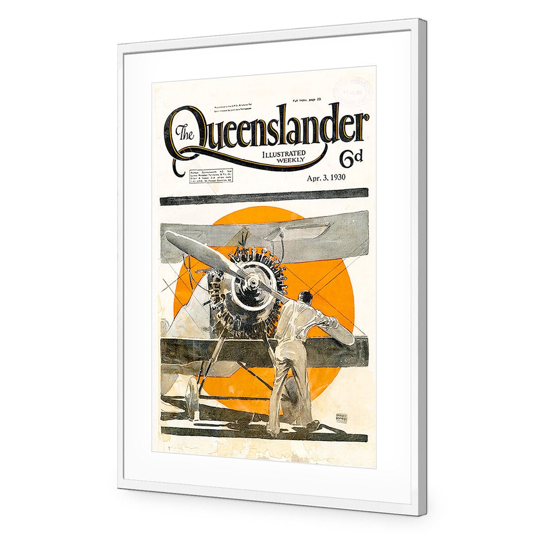 Queenslander Airplane 1930 - Wall Art Designs - 1653_AR_V WAD_AP - 030 - MAT_45x30_S - 2538 - WHT