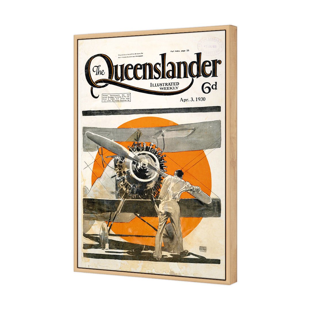 Queenslander Airplane 1930 - Wall Art Designs - 1653_AR_V WAD_CP - MPY - 260 - M - S - S_45x30_S - 1550 - OAK