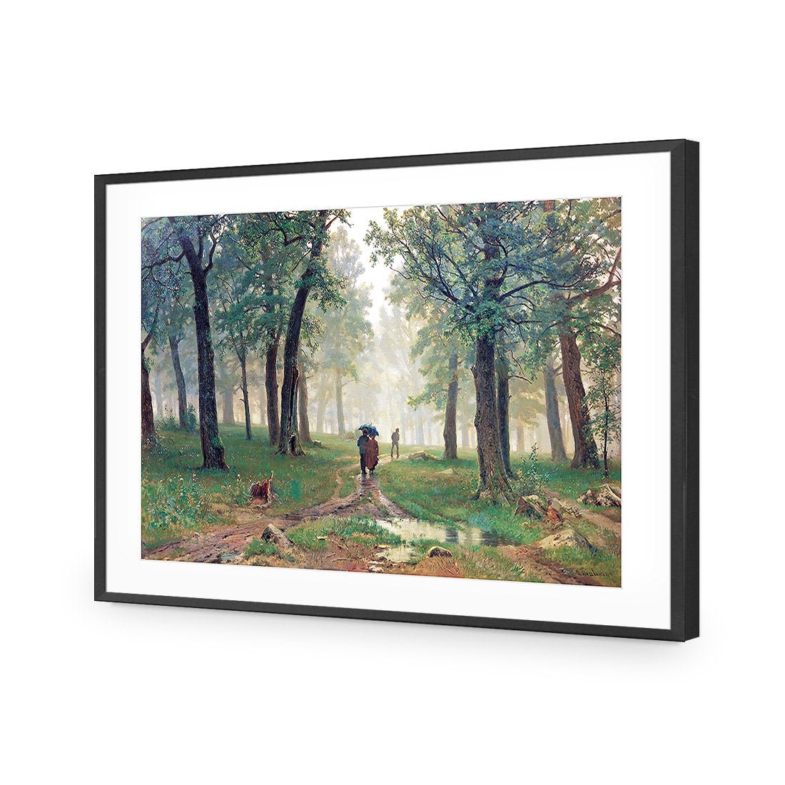 Rain in Oak Forest By Ivan Shishkin - Wall Art Designs - 1338_AR_H WAD_AP - 030 - MAT_45x30_S - 2538 - BLK