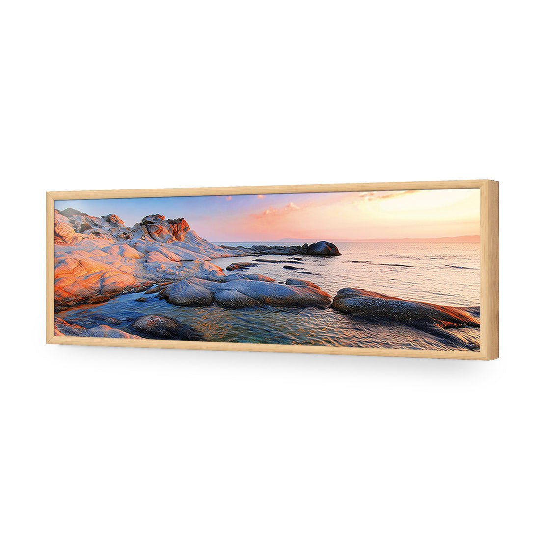 Rocky Beach at Sunset (Long) - Wall Art Designs - 1166_AL_H WAD_AP - 030 - EDG_90x30_S - 2538 - OAK