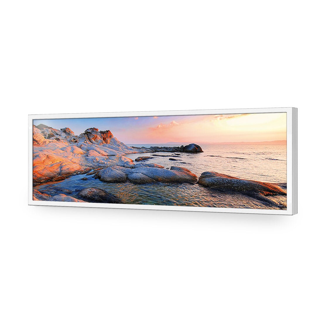 Rocky Beach at Sunset (Long) - Wall Art Designs - 1166_AL_H WAD_AP - 030 - EDG_90x30_S - 2538 - WHT