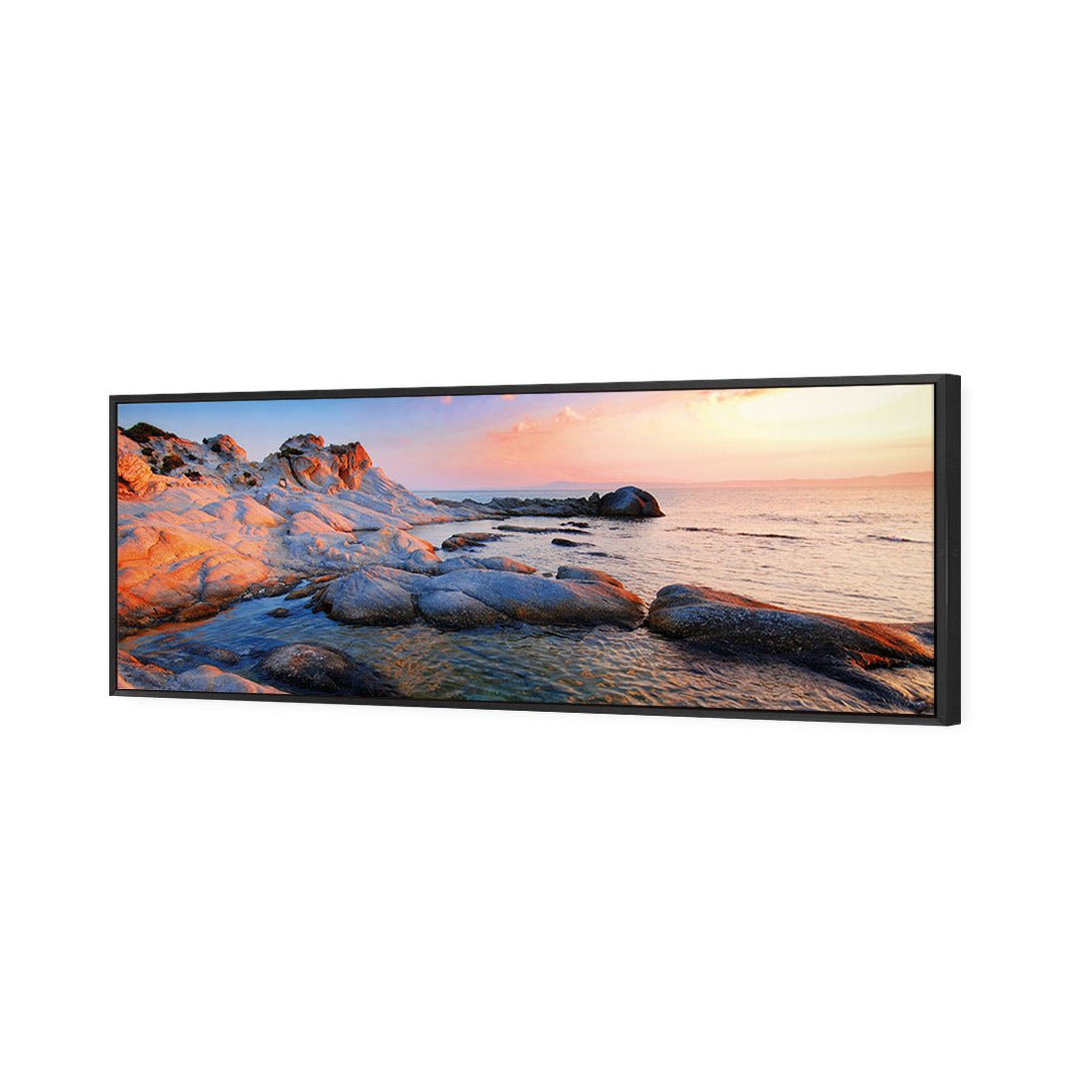 Rocky Beach at Sunset (Long) - Wall Art Designs - 1166_AL_H WAD_CP - MPY - 260 - M - S - S_60x20_S - 1550 - BLK