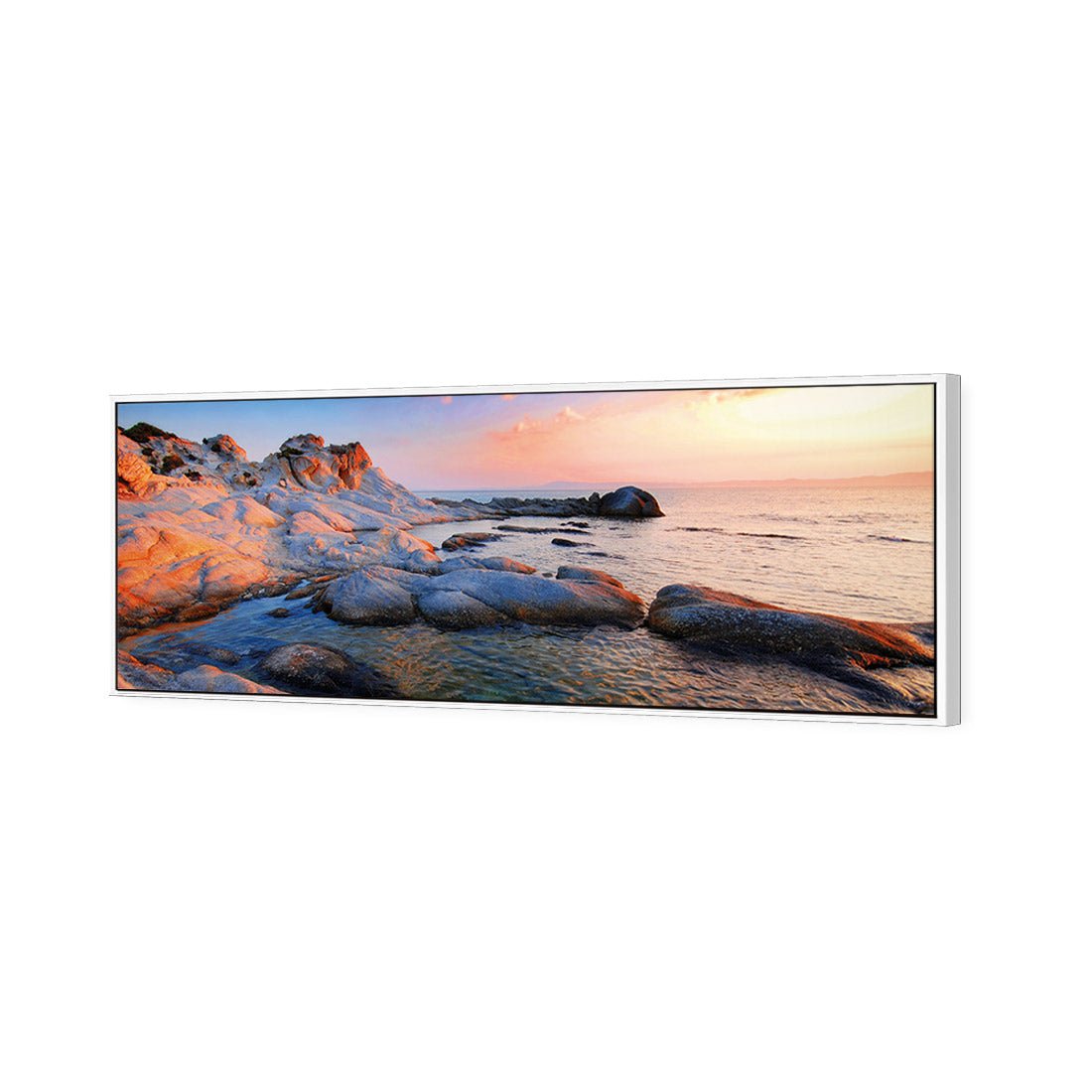 Rocky Beach at Sunset (Long) - Wall Art Designs - 1166_AL_H WAD_CP - MPY - 260 - M - S - S_60x20_S - 1550 - WHT