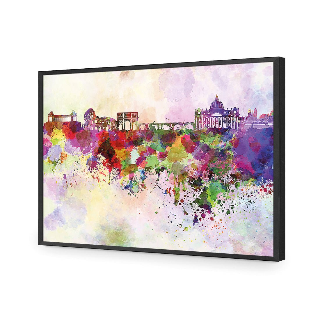 Rome Skyline Watercolour - Wall Art Designs - 2030_AR_H WAD_AP - 030 - EDG_45x30_S - 2538 - BLK