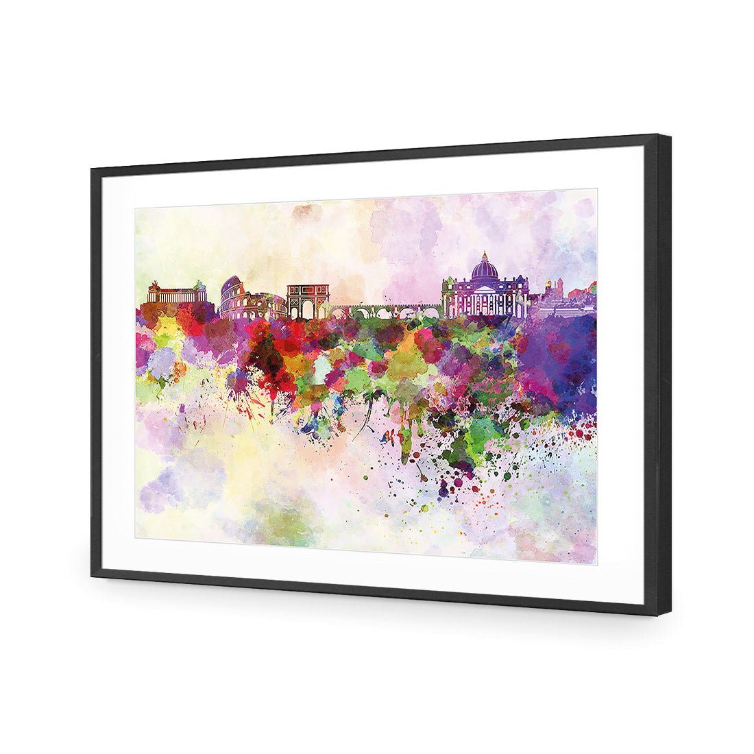 Rome Skyline Watercolour - Wall Art Designs - 2030_AR_H WAD_AP - 030 - MAT_45x30_S - 2538 - BLK