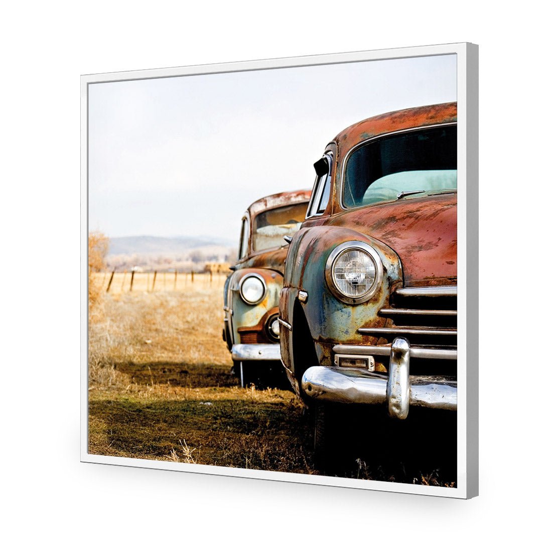 Rusty Cars (square) - Wall Art Designs - 1205_AS_Q WAD_AP - 030 - EDG_37x37_S - 2538 - WHT