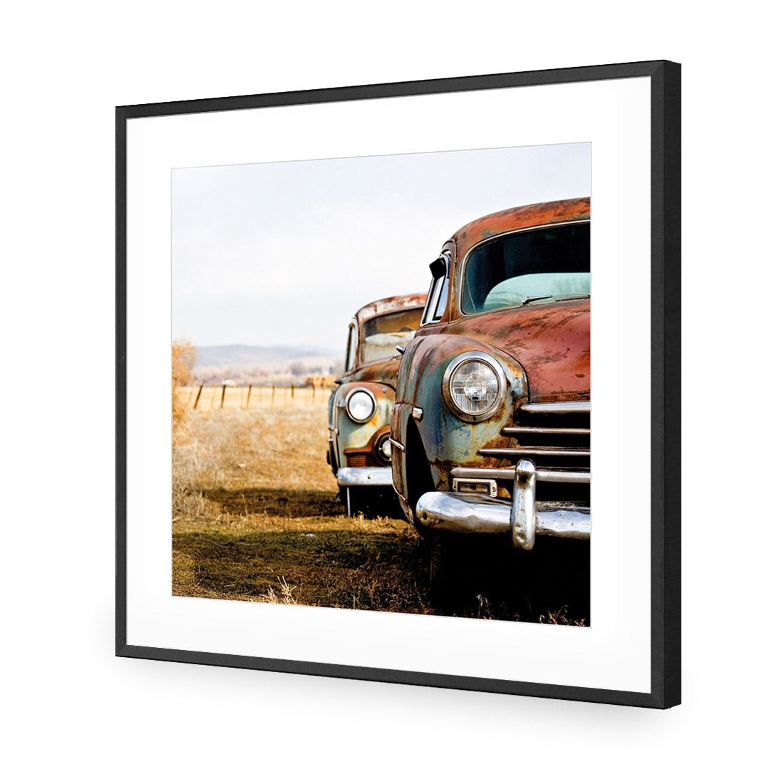 Rusty Cars (square) - Wall Art Designs - 1205_AS_Q WAD_AP - 030 - MAT_37x37_S - 2538 - BLK