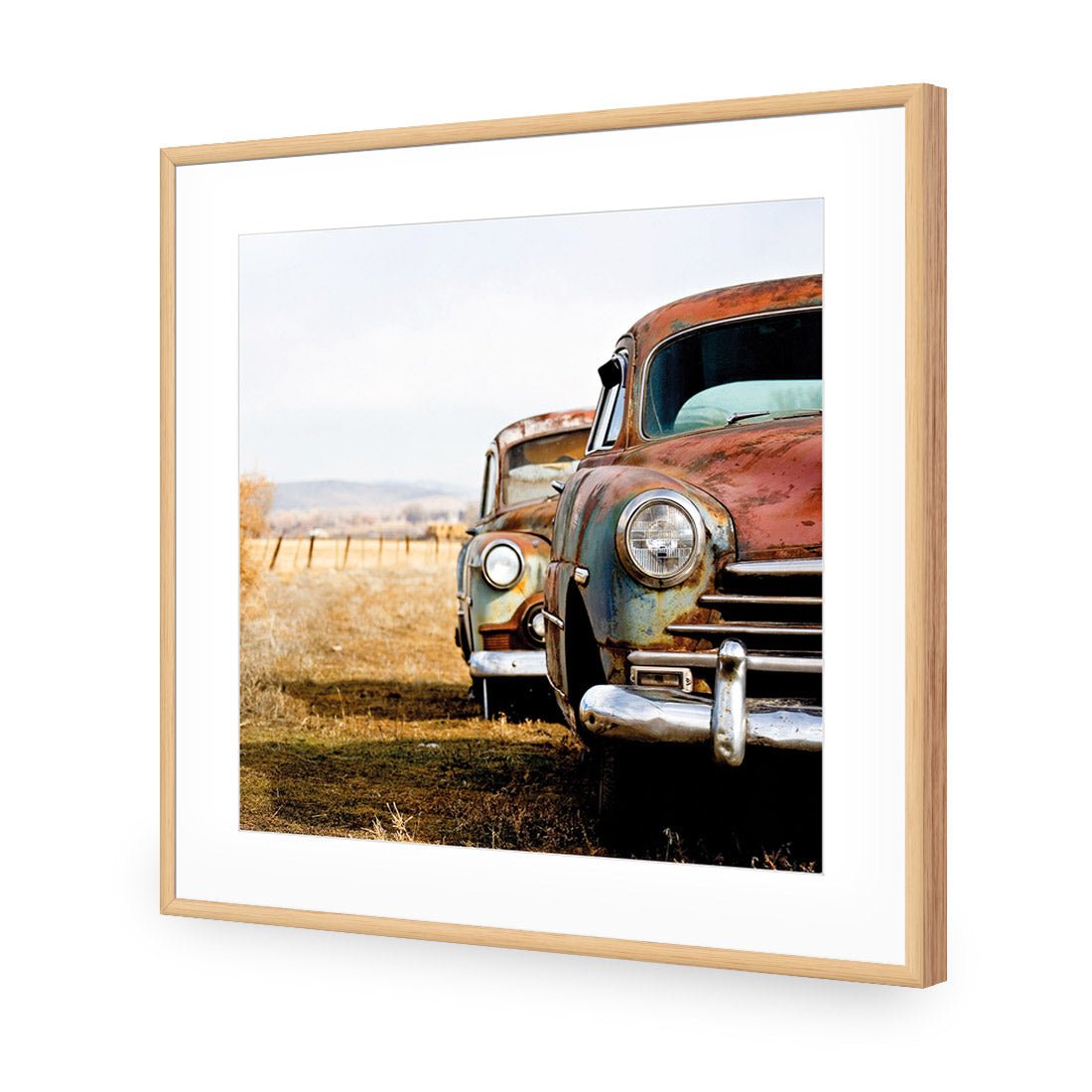 Rusty Cars (square) - Wall Art Designs - 1205_AS_Q WAD_AP - 030 - MAT_37x37_S - 2538 - OAK