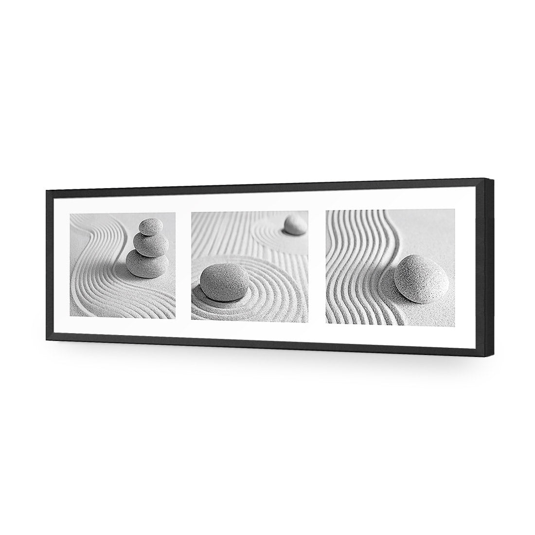 Sand Stone White Montage, Black and White (Long) - Wall Art Designs - 1260_BL_H WAD_AP - 030 - EDG_90x30_S - 2538 - BLK