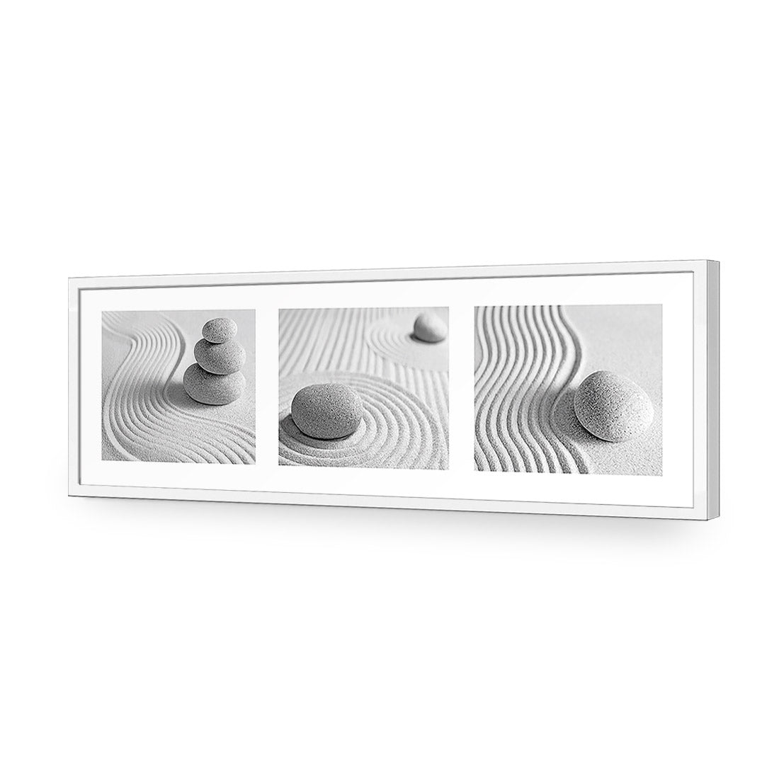 Sand Stone White Montage, Black and White (Long) - Wall Art Designs - 1260_BL_H WAD_AP - 030 - EDG_90x30_S - 2538 - WHT